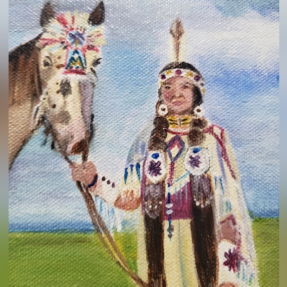 Original "Native American Heritage Celebration" 11x14 Acrylic on 1.5" Canvas - Picture 2 of 12